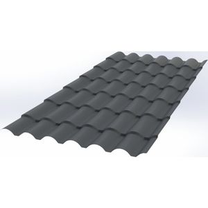 Telha Metálica Colonial Standard  Cinza Ardósia – 0,43 mm em Aço Galvalume