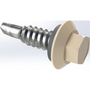 Parafuso de Costura para Vedação de Coberturas e acabamentos - Cor Marfim PB1/4-14 x 7/8 P1