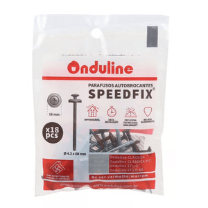 KIT PARAFUSO SPEEDFIX ONDULINE VERMELHO 4,2 X 68 MM- 18 UN