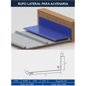 Rufo Lateral Para Alvenaria Isotelha Trapezoidal - Peça com 3 metros