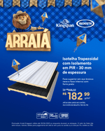 08 Isotelha Sanduiche Trapezoidal com Isolamento em PIR - 30MM de Espessura - 9003 - forro preto